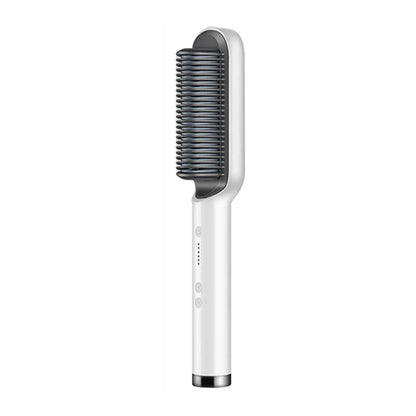 Brosse chauffante ionique pour cheveux lisses et brillants - BLANC