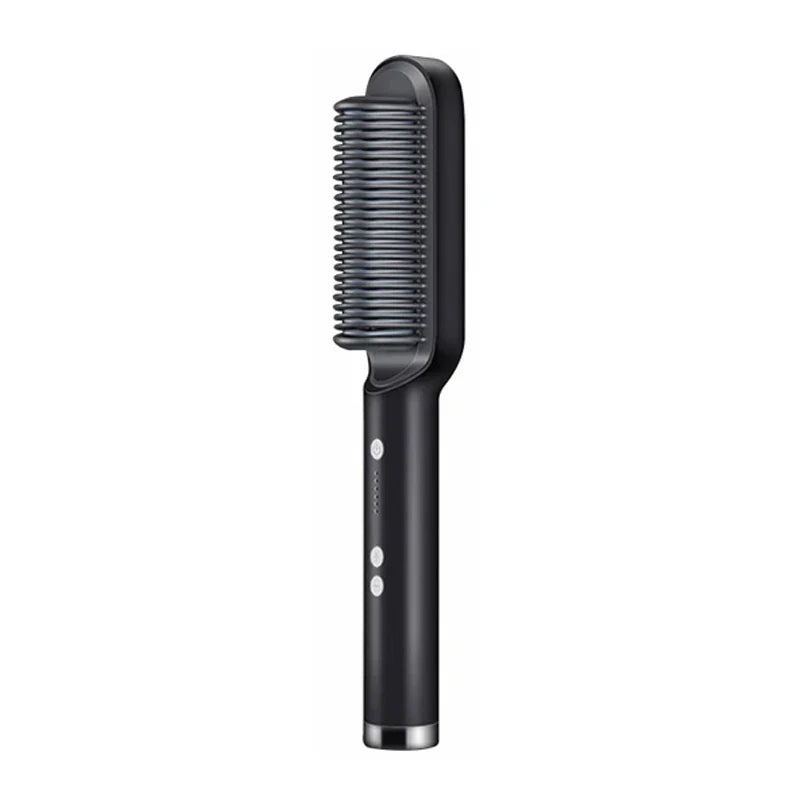 Brosse chauffante ionique pour cheveux lisses et brillants - noir