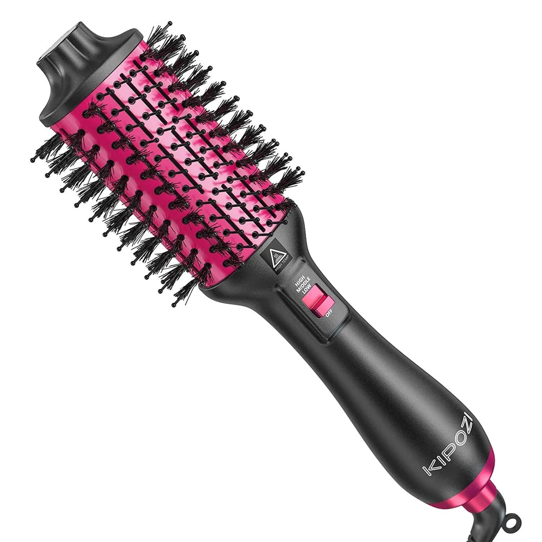 Brosse chauffante pour séchage et coiffage des cheveux - Rose