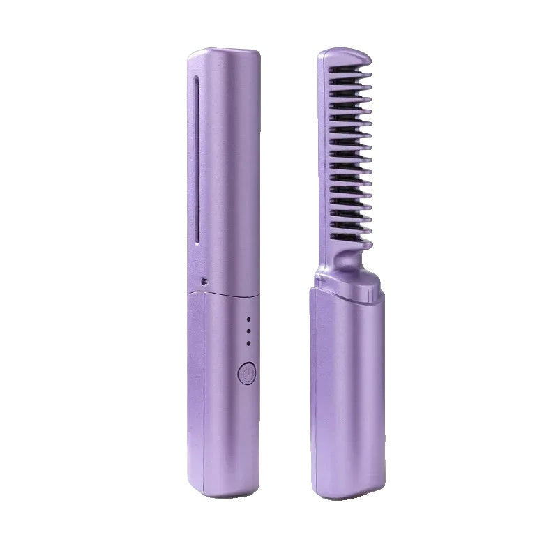 Brosse chauffante sans fil pour cheveux lisses et brillants - VIOLET
