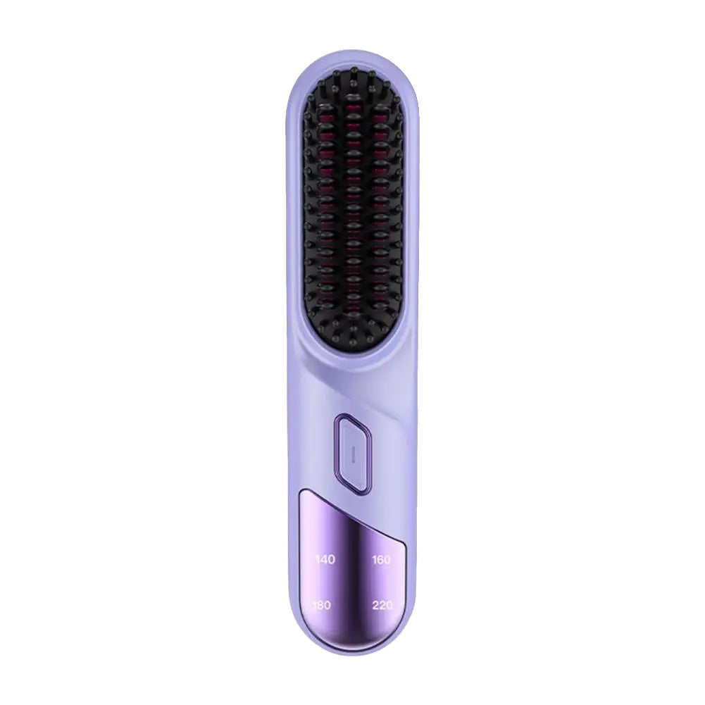 Brosse chauffante USB pour lisser et donner du volume aux cheveux - violet