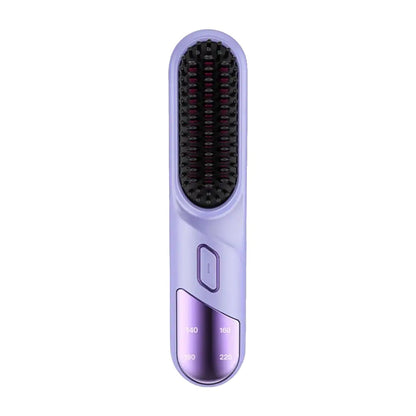 Brosse chauffante USB pour lisser et donner du volume aux cheveux - violet