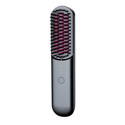 Brosse lissante portable pour cheveux lisses en déplacement - Noir