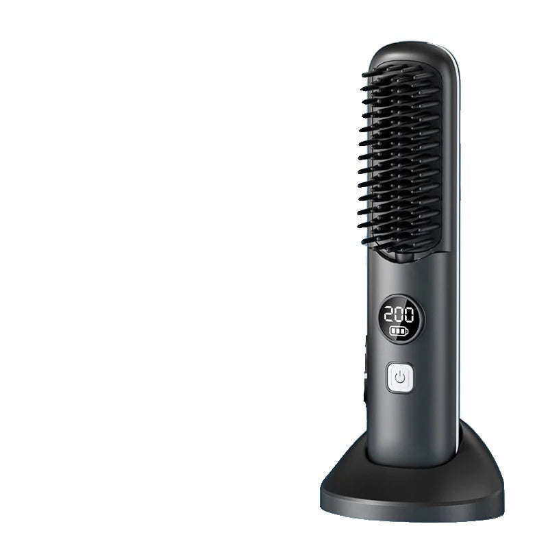 Brosse lissante sans fil pour cheveux lisses en déplacement - Noir