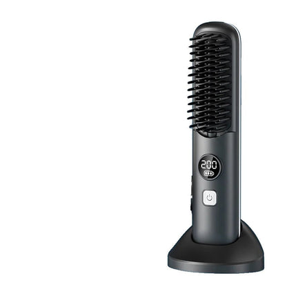 Brosse lissante sans fil pour cheveux lisses en déplacement - Noir