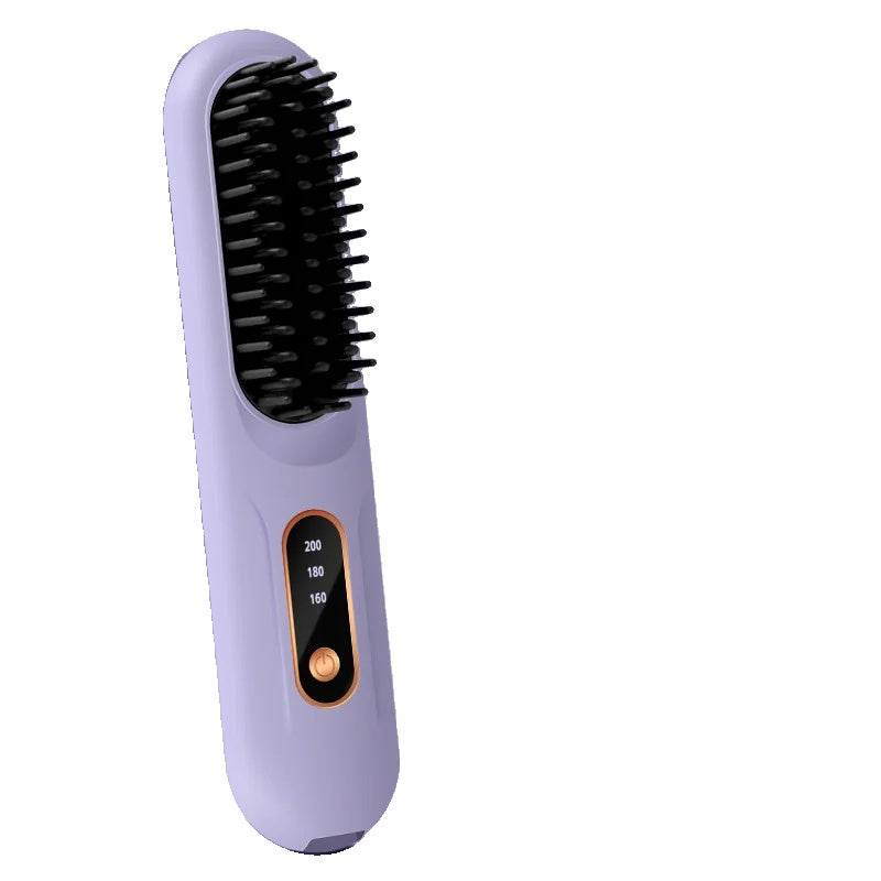 Brosse lissante USB portable pour cheveux lisses en un instant - Violet