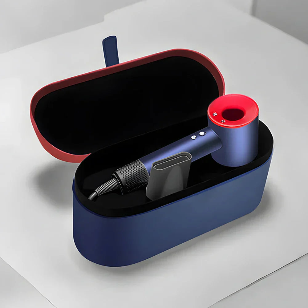 Sèche-cheveux compact avec coffret de rangement - Bleu