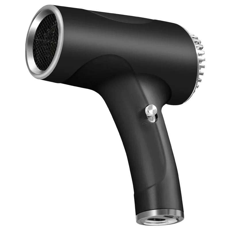 Sèche-cheveux professionnel compact avec grille métallique et poignée ergonomique - Noir